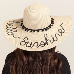 Francesca's Hello Sunshine floppy pom pom sun hat